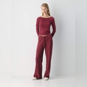 Aritzia Homestretch Rib Kickback SET size L in Cordovan